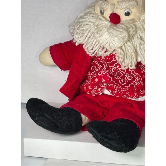 Primitive handmade? Muslin stuffed Santa 15.5” tall. - Picture 11 of 12